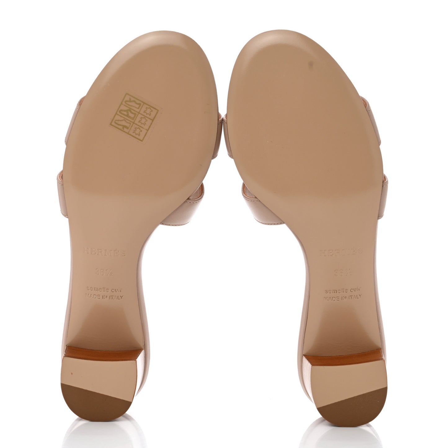 Calfskin Oasis Sandals 36.5 Beige Nude