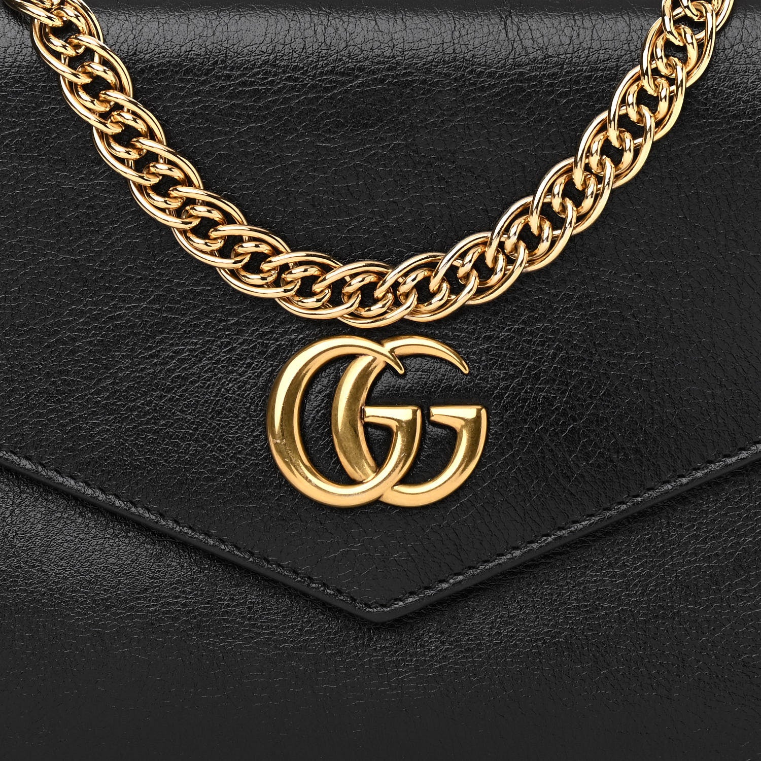 Gucci Calfskin Diagonal GG Medium Thiara Double Envelope Shoulder Bag Emerald Green Black 9 of 13