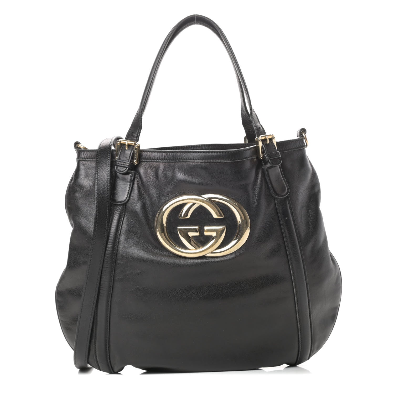 Gucci Calfskin Medium Britt Tote Black 1 of 17