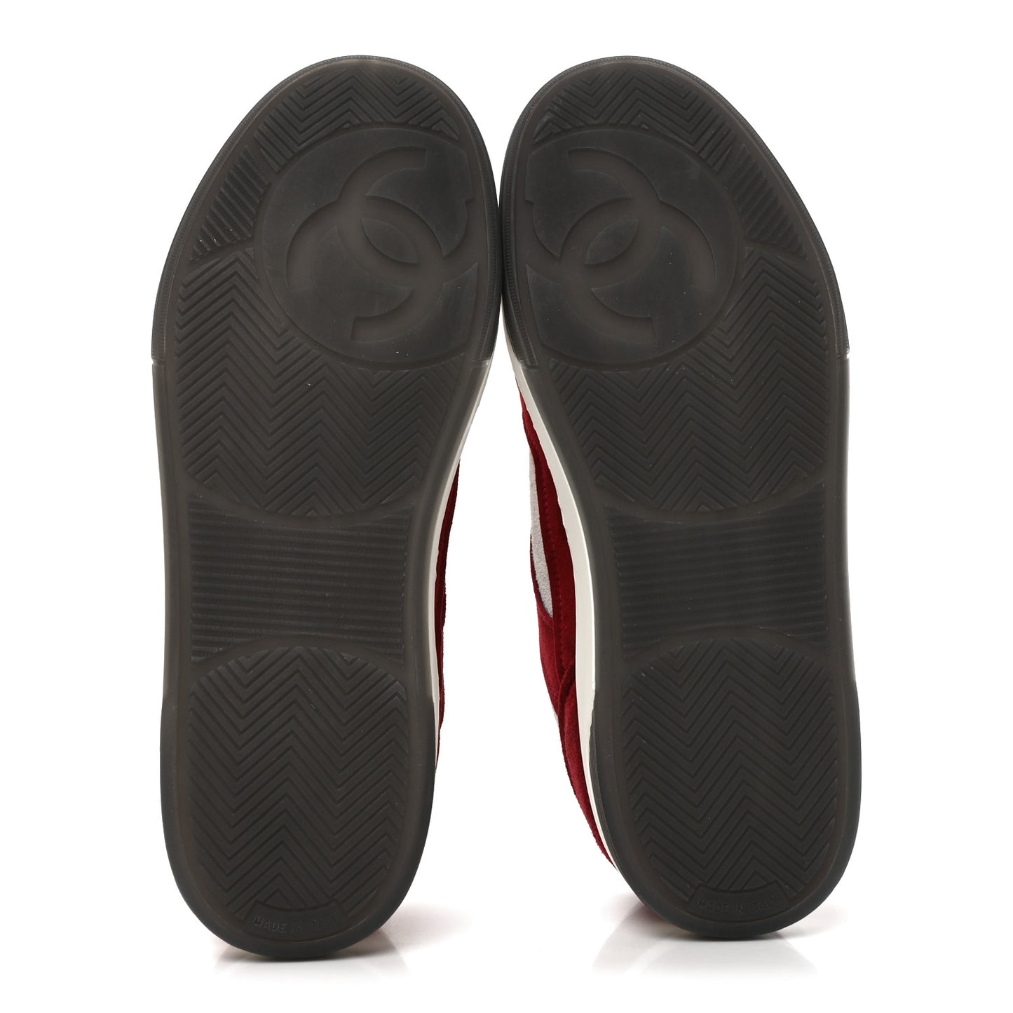 Suede Kidskin Womens CC Sneakers 38.5 Burgundy White