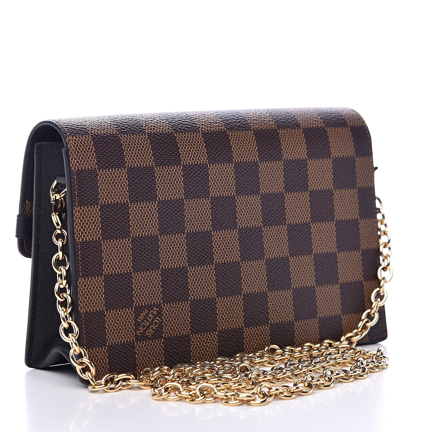 Louis Vuitton Damier Ebene Vavin Chain Wallet Black 3 of 8