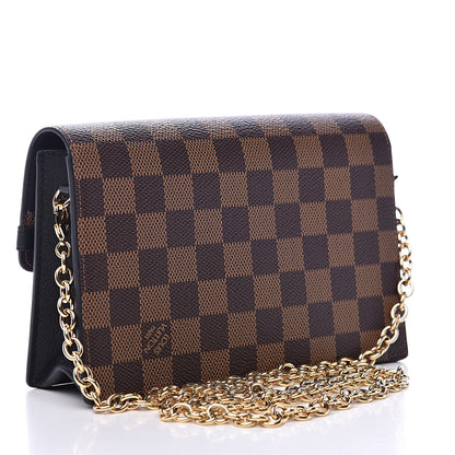 Louis Vuitton Damier Ebene Vavin Chain Wallet Black 3 of 8