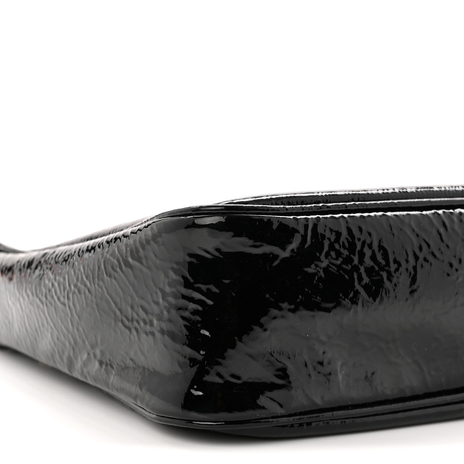 Prada Patent Naplak Re-Edition 2005 Shoulder Bag With Charm Black 10 of 12