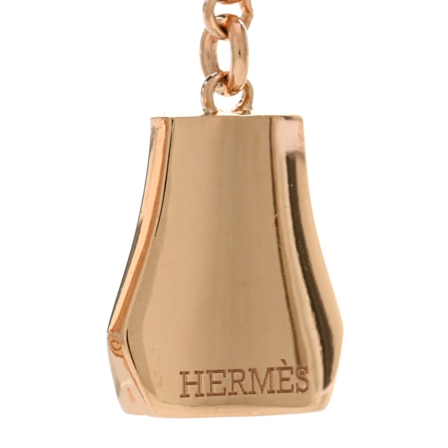 Hermes 18K Rose Gold Kelly Clochette Earrings 4 of 5