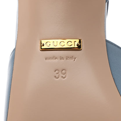 Gucci Malaga Kid Blondie 85mm Slingback Sandals 39 Cloudy Blue 9 of 9