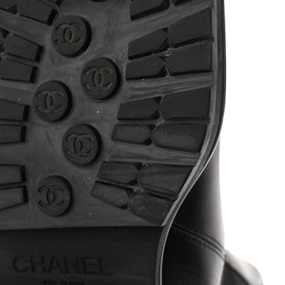 Chanel Calfskin Patent Cap Toe Ankle Boots 36 Black 9 of 13