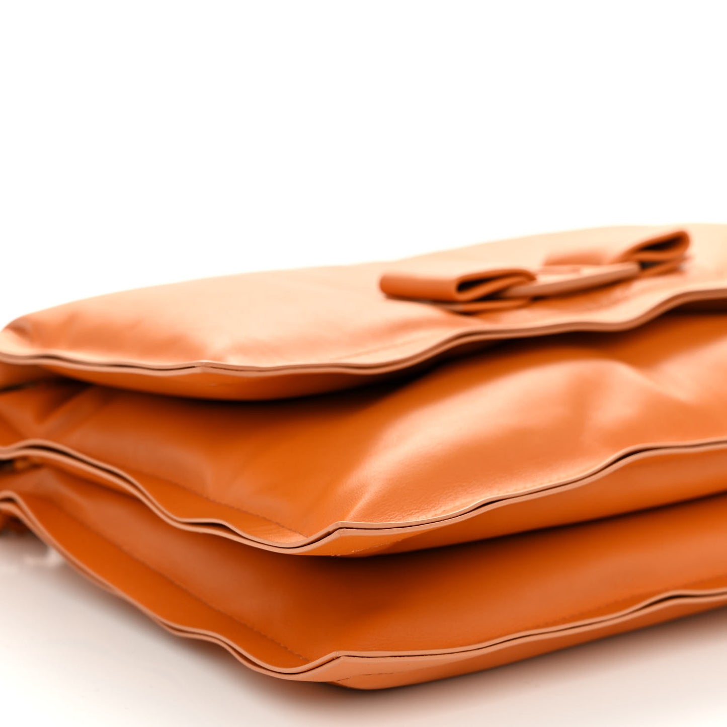 Calfskin Small Viva Bow Shoulder Bag Orange