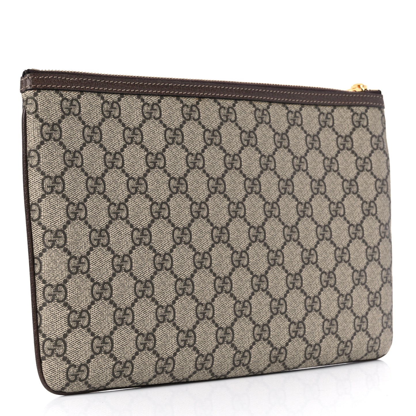 GG Supreme Monogram Large Ophidia Pouch Clutch Brown