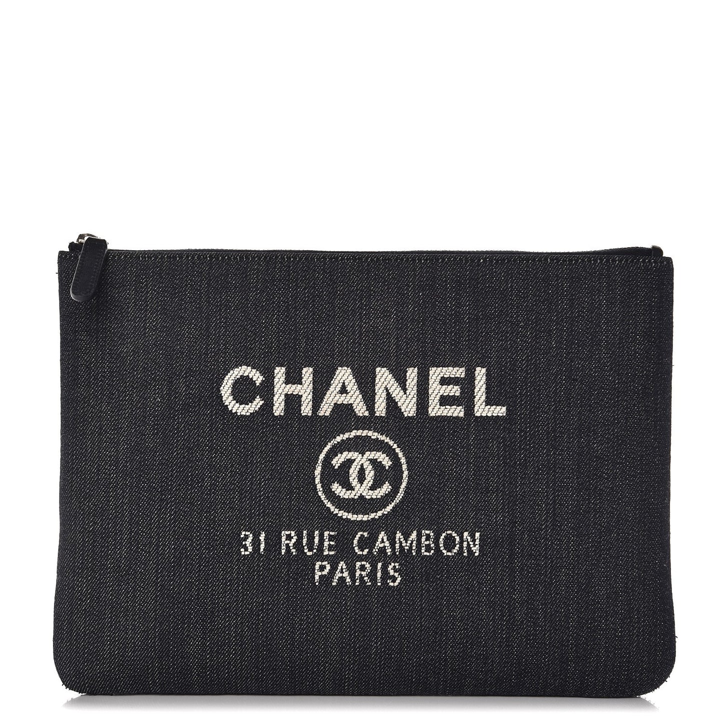 Denim Large Deauville Pouch Dark Blue