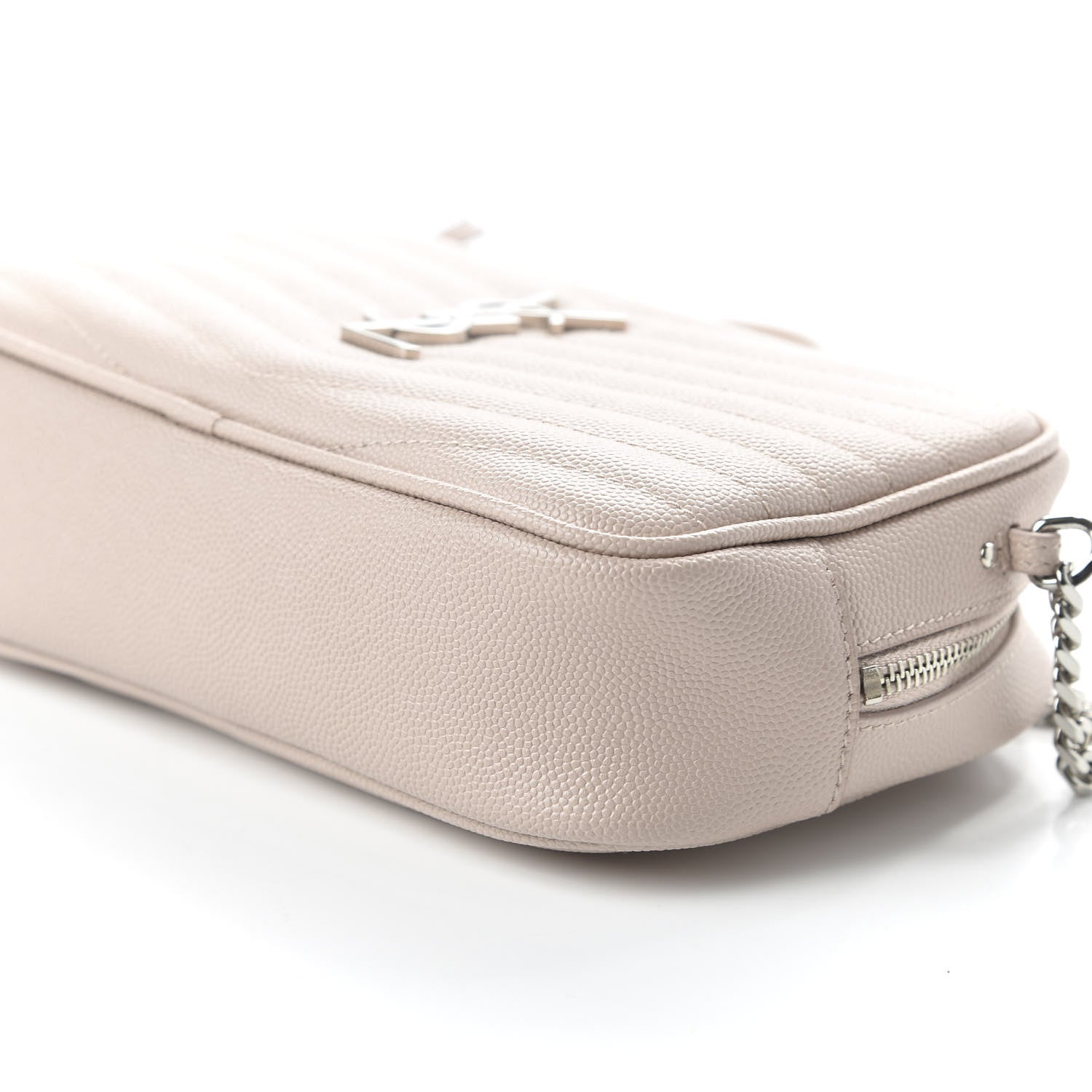Saint Laurent Grain De Poudre Matelasse Monogram Mini Lou Camera Bag Pale Blush 7 of 11