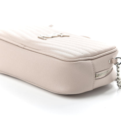 Saint Laurent Grain De Poudre Matelasse Monogram Mini Lou Camera Bag Pale Blush 7 of 11