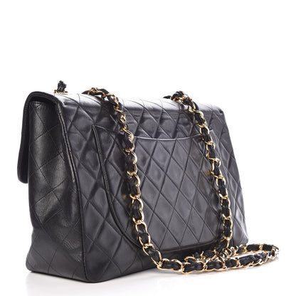 Chanel Lambskin Quilted XL Jumbo Single Flap Black 3 of 10