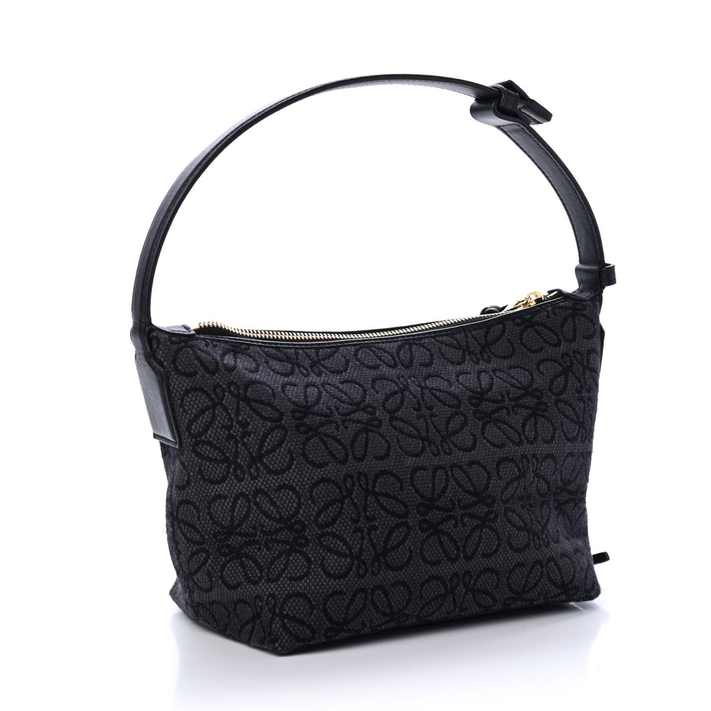 Jacquard Anagram Calfskin Small Cubi Bag Anthracite Black
