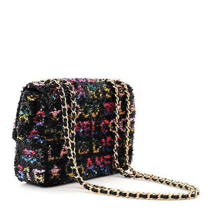 Chanel Sequin Logo CC Small Single Flap Black Multicolor 3 of 11