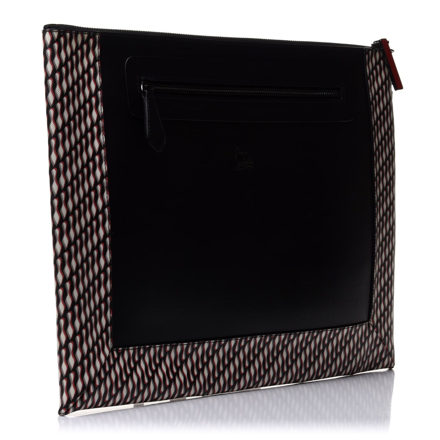 Calfskin Toile Loubiclic Peter Pouch Black