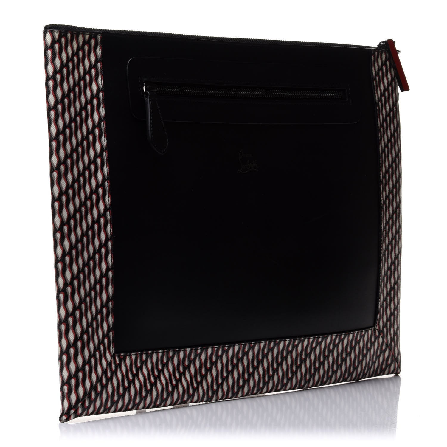 Christian Louboutin Calfskin Toile Loubiclic Peter Pouch Black 3 of 9