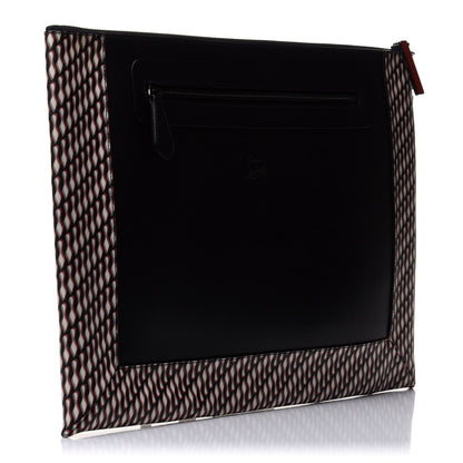 Christian Louboutin Calfskin Toile Loubiclic Peter Pouch Black 3 of 9