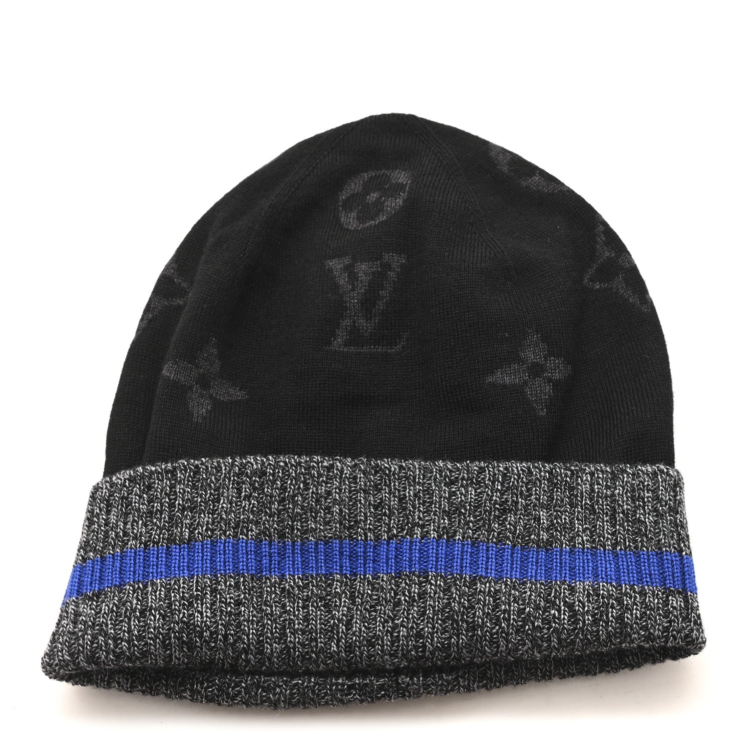 Louis Vuitton Wool Bonnet Monogram Color Block Beanie Hat Black 1 of 5