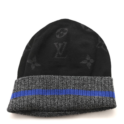 Louis Vuitton Wool Bonnet Monogram Color Block Beanie Hat Black 1 of 5