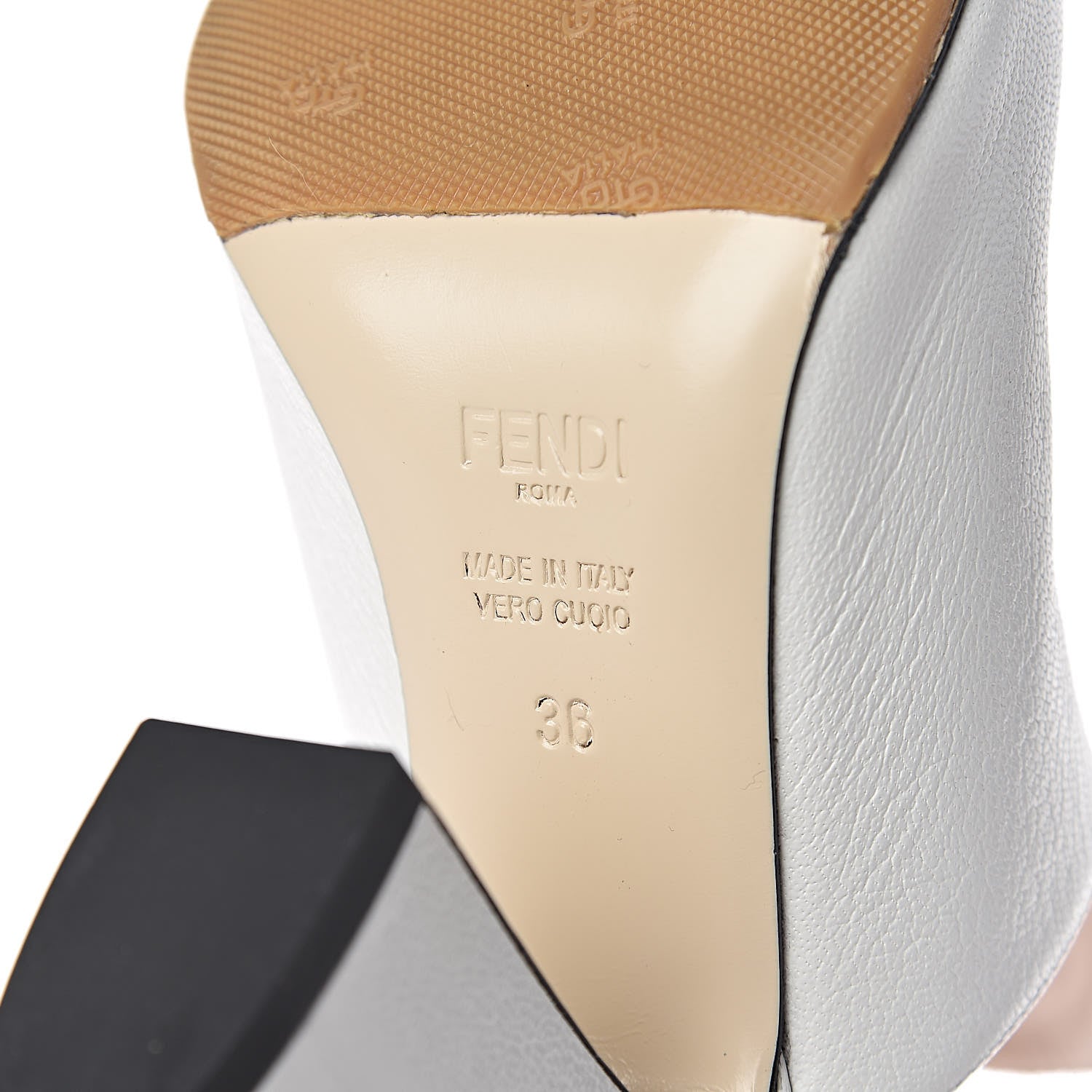 Fendi Calfskin F is 95 Mules 36 White 6 of 8
