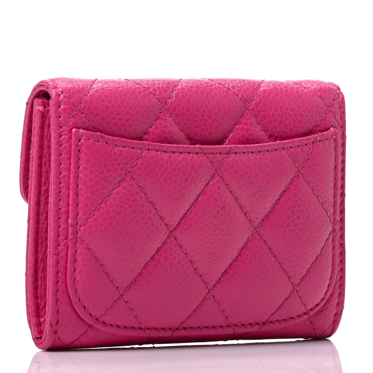 Chanel Caviar Quilted Flap Card Holder Wallet Pink 3 of 8