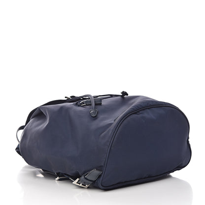 Prada Nylon Vela Saffiano Medium Cinch Backpack Baltico 4 of 13