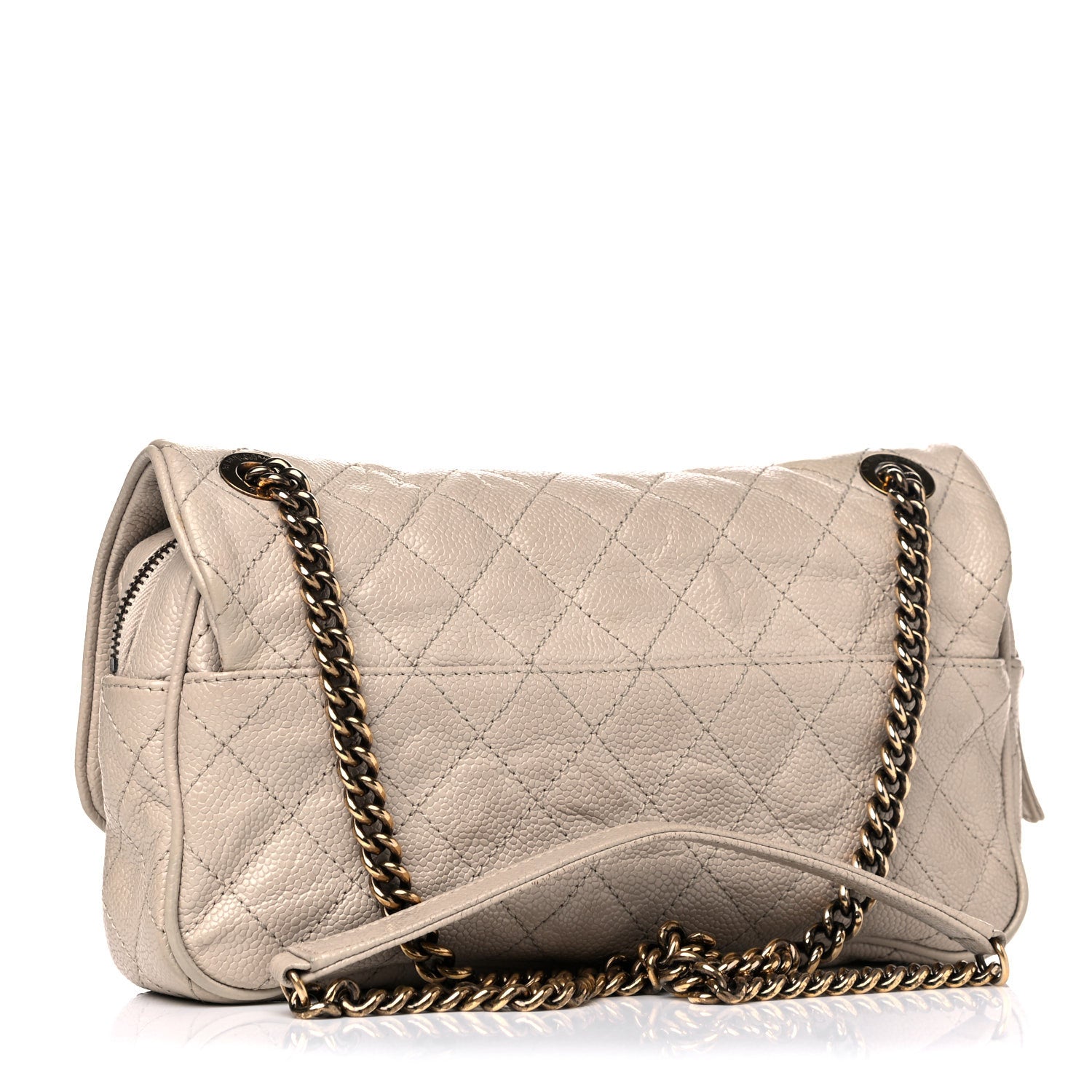 Chanel Crumpled Grained Calfskin Quilted Small Shiva Flap Beige 2 of 15
