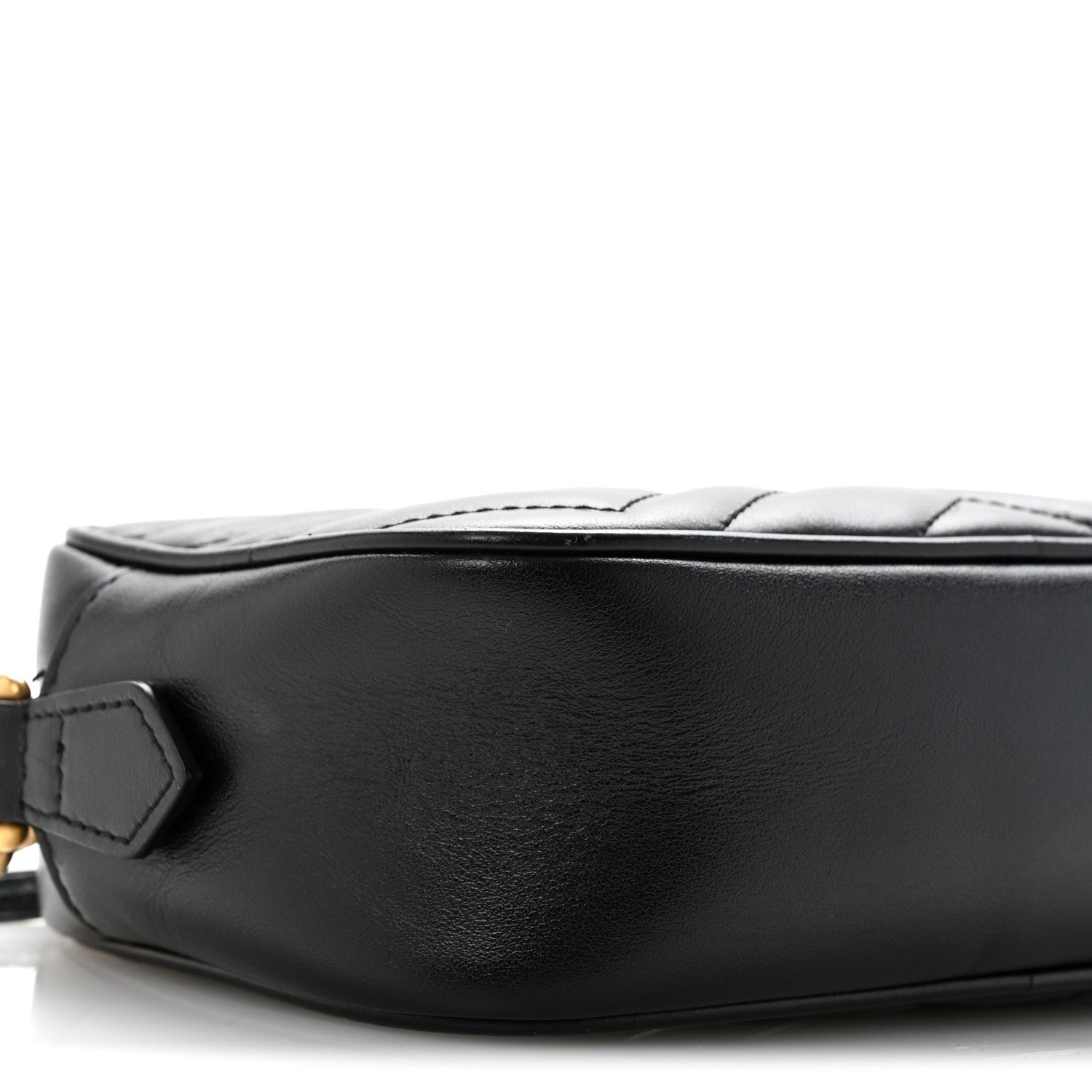 Gucci Calfskin Matelasse Mini GG Marmont Chain Shoulder Bag Black 9 of 14