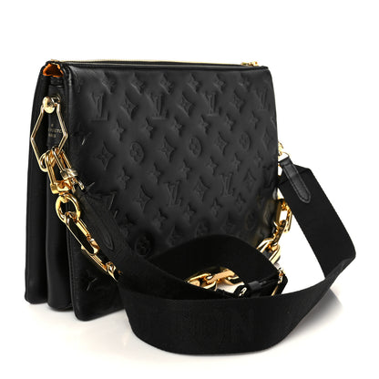 Louis Vuitton Lambskin Embossed Monogram Coussin Black 3 of 13