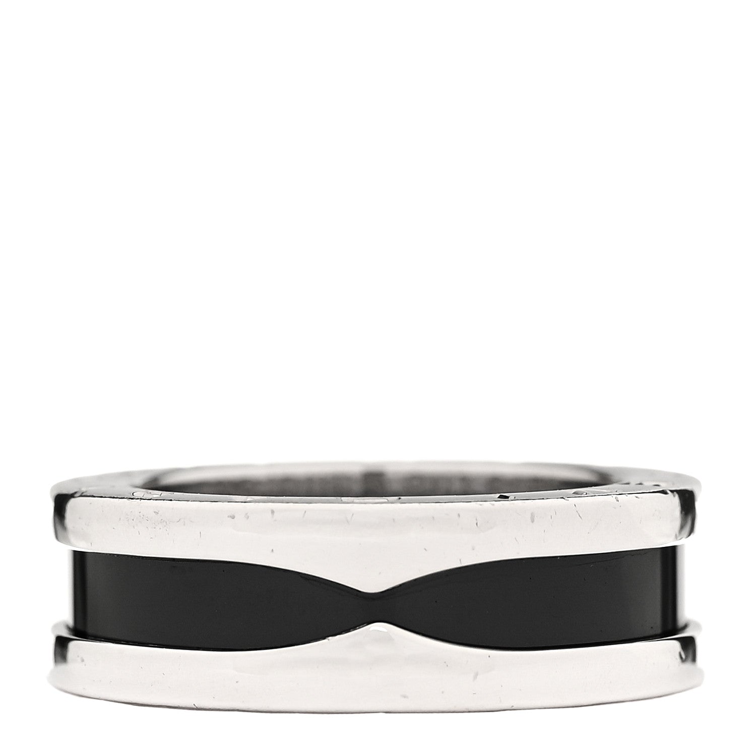 Bulgari Sterling Silver Ceramic Save The Children One-Band Ring 51 5.75 1 of 6