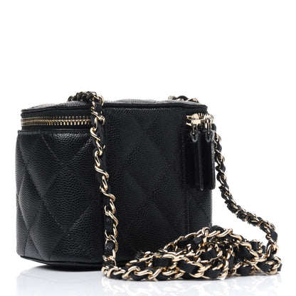 Chanel Caviar Quilted Mini Vanity Case With Chain Black 2 of 5