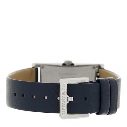 Tiffany Stainless Steel Calfskin 22mm East West Quartz Watch Blue 3 of 4