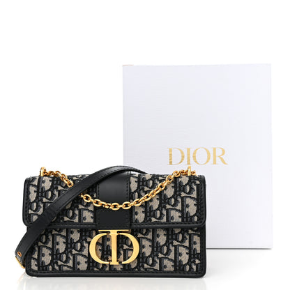 Christian Dior Oblique 30 Montaigne East West Chain Flap Bag Blue 10 of 10