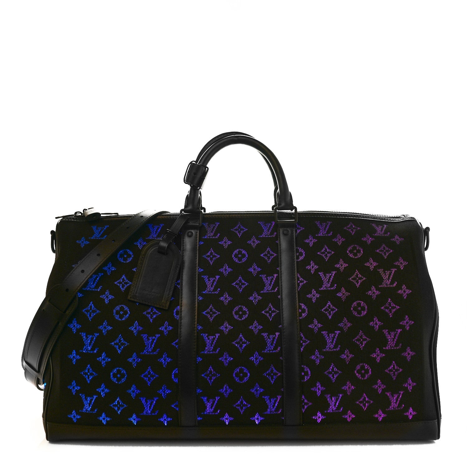 Louis Vuitton Jacquard Monogram Light Up Keepall Bandouliere 50 Black 1 of 10