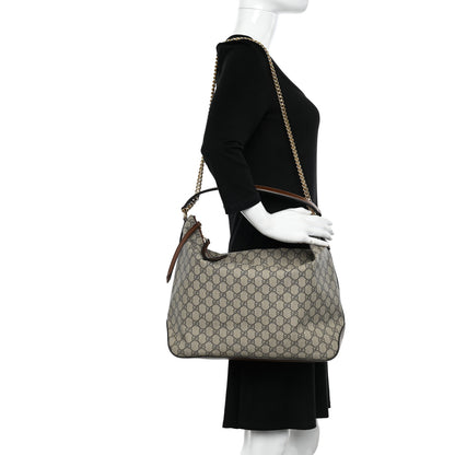 Gucci GG Supreme Monogram Large Linea A Hobo Light Brown 2 of 11