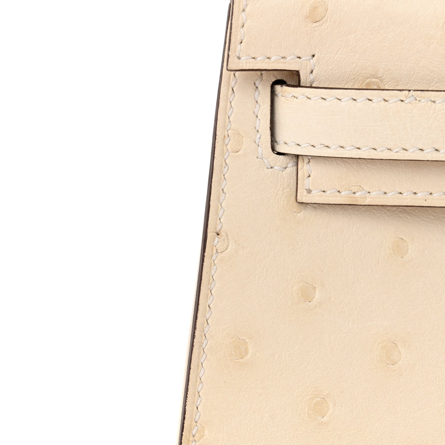 Hermes Ostrich Kelly Sellier Mini 20 Nata 8 of 12