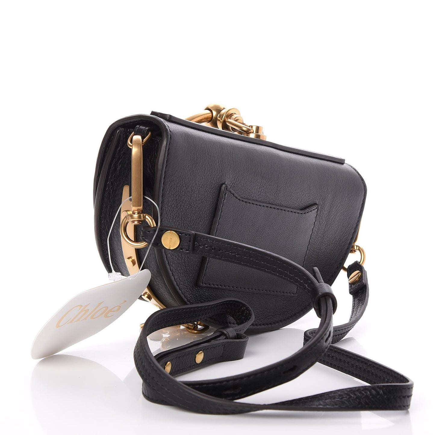 Calfskin Small Nile Bracelet Minaudiere Bag Black