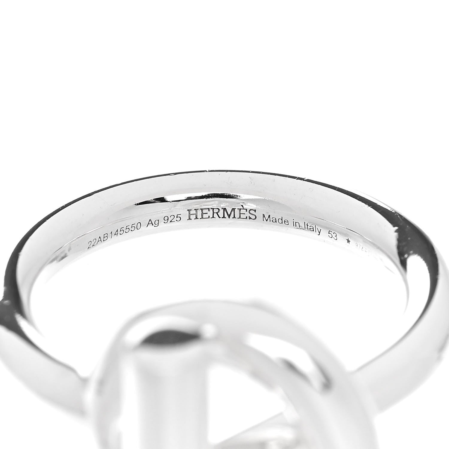 Hermes Sterling Silver GM Echappee Ring 53 6.25 4 of 5