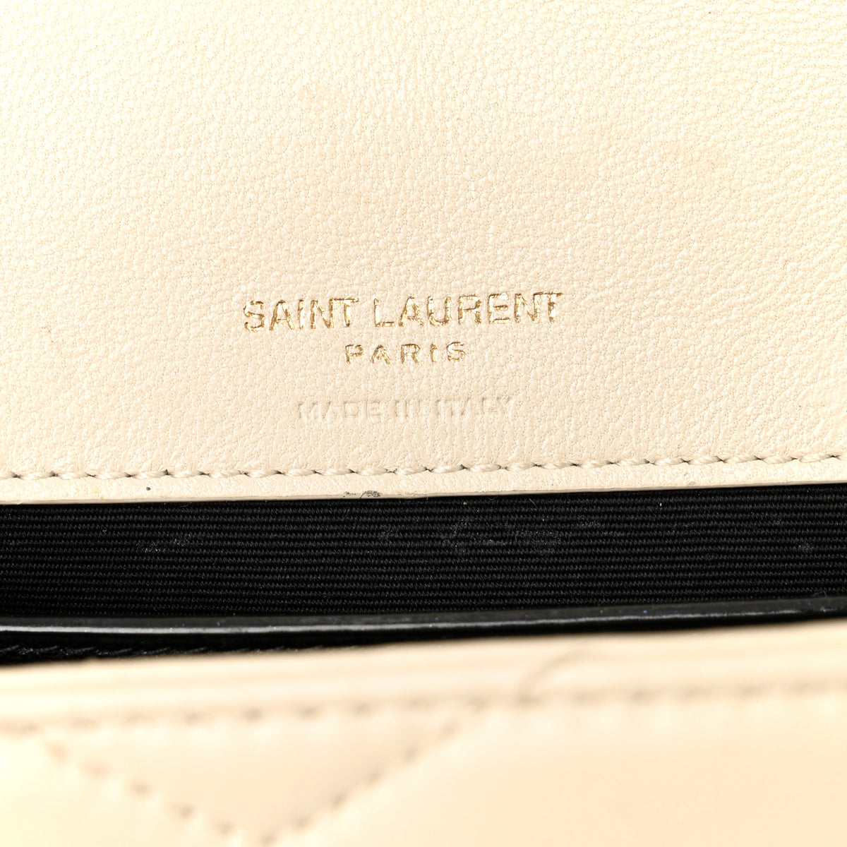 Saint Laurent Lambskin Chevron Quilted Mini LouLou  Crema Soft 6 of 13