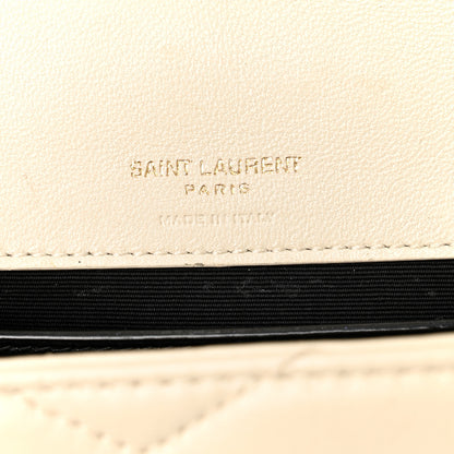 Saint Laurent Lambskin Chevron Quilted Mini LouLou  Crema Soft 6 of 13
