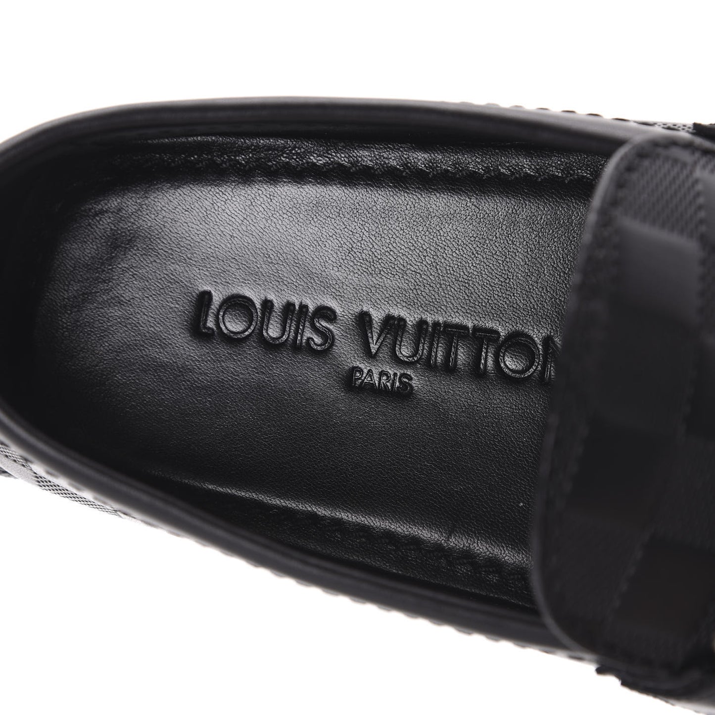 Damier Graphite Mens Hockenheim Moccasin Loafers 6 Onyx