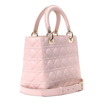 Christian Dior Lambskin Cannage Medium Lady Dior Light Pink 2 of 5