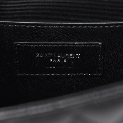 Saint Laurent Grain De Poudre Textured Mixed Matelasse Triquilt Medium Monogram Satchel Black 6 of 10