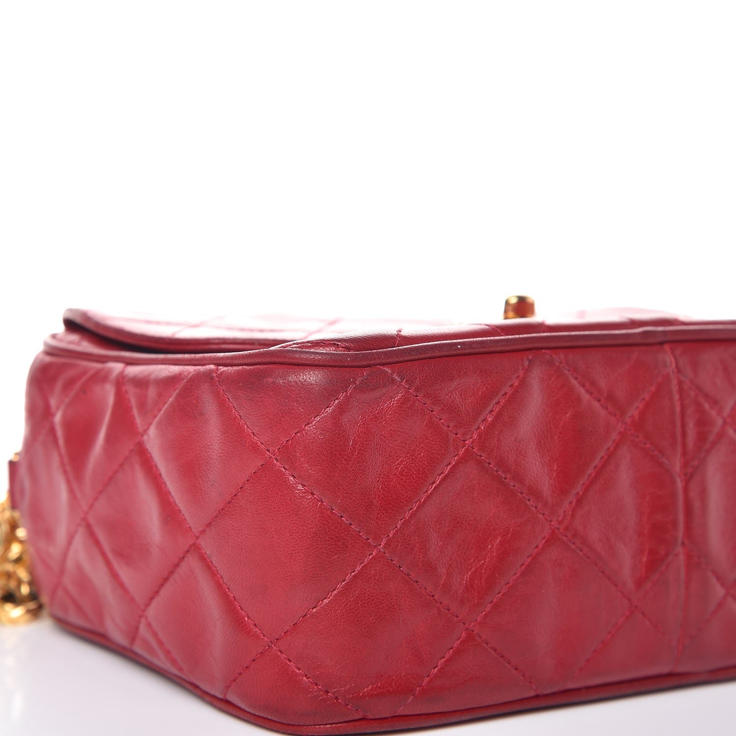 Chanel Lambskin Quilted Camera Case Red 11 of 11