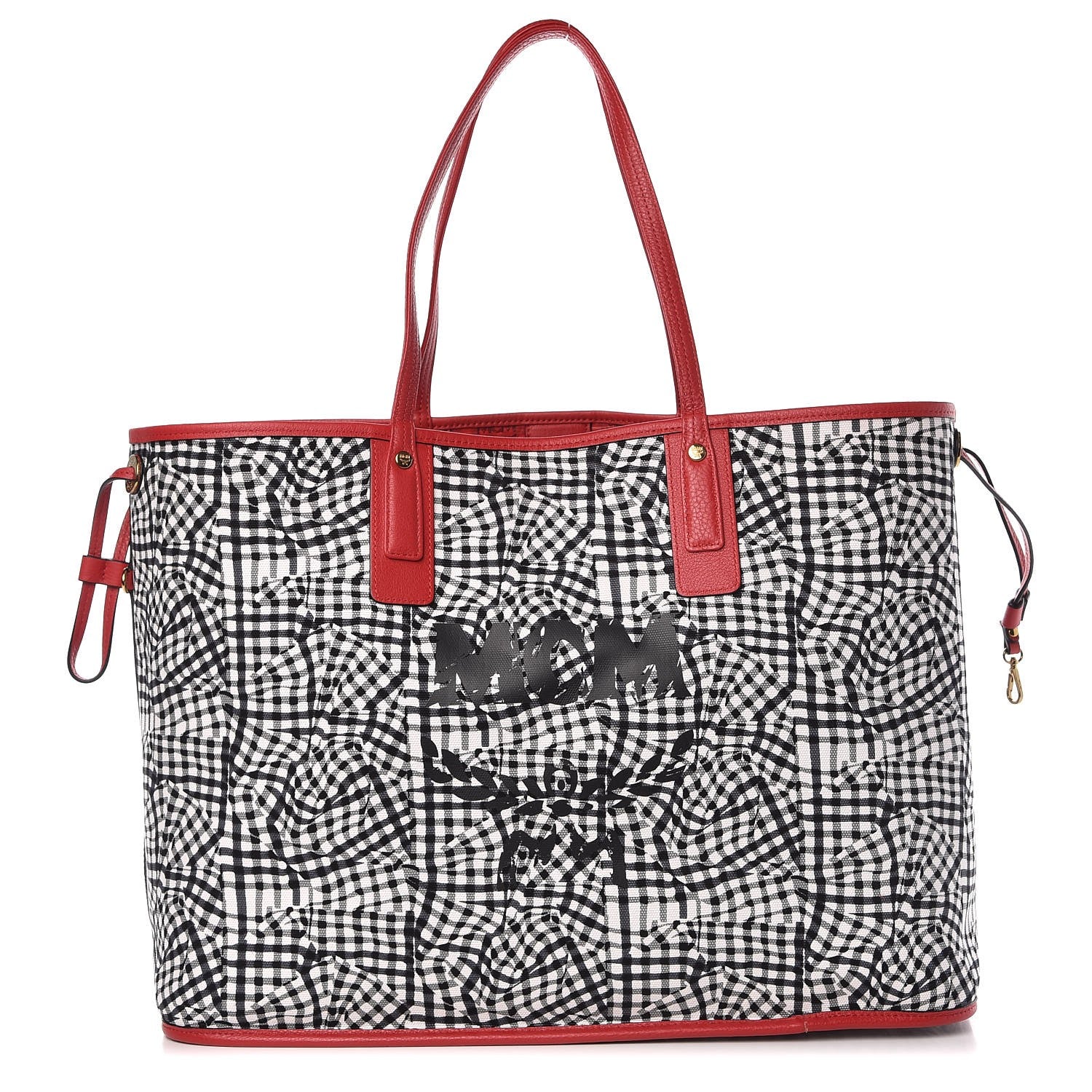 MCM Visetos Large Liz Reversible Shopper Tote Ruby Red 4 of 12