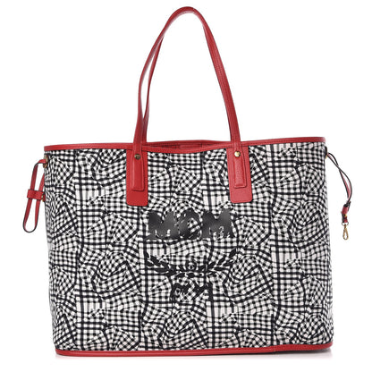 MCM Visetos Large Liz Reversible Shopper Tote Ruby Red 4 of 12