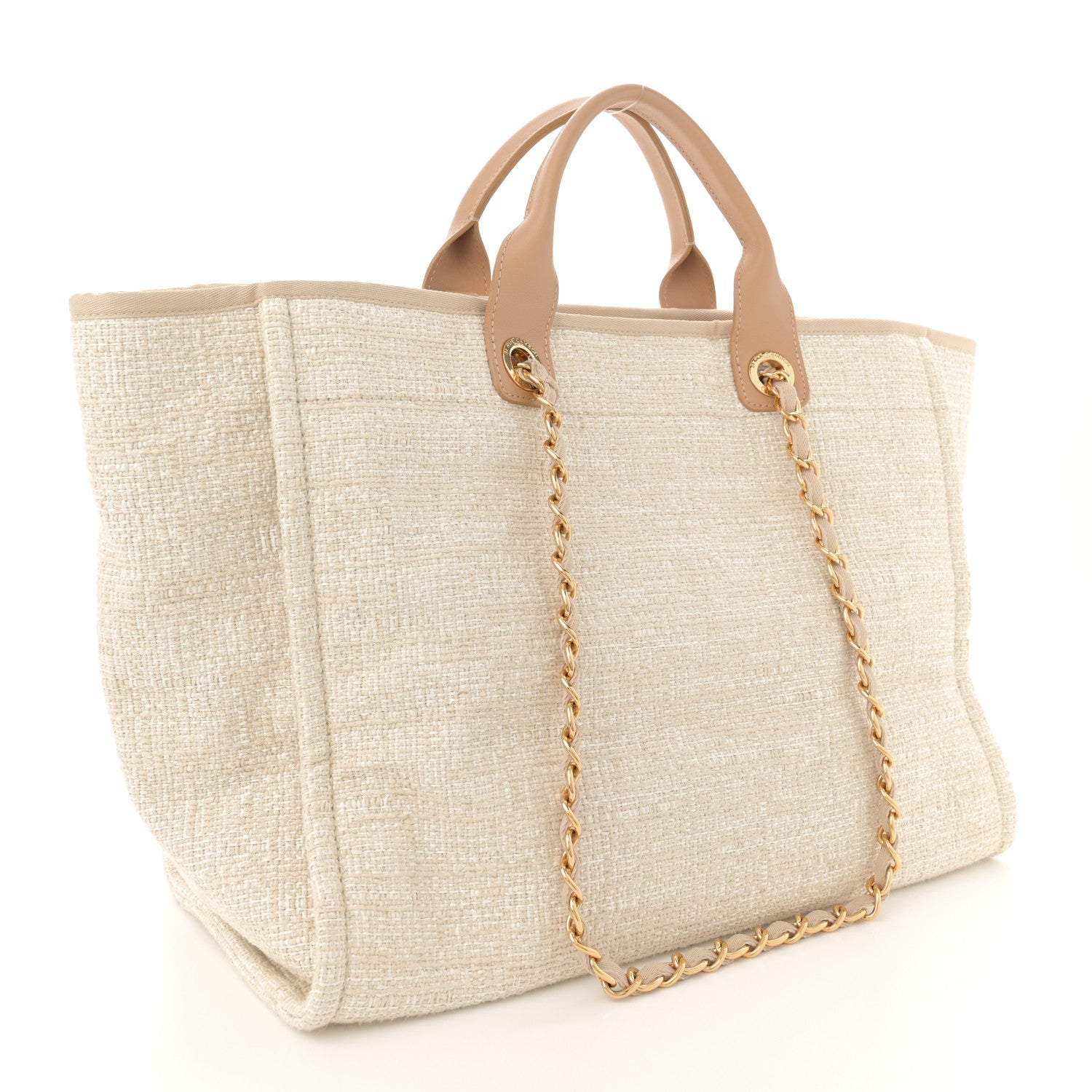 Chanel Canvas Medium Deauville Tote Light Beige 3 of 11