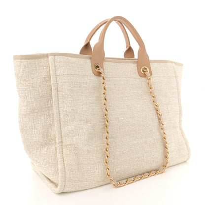 Chanel Canvas Medium Deauville Tote Light Beige 3 of 11