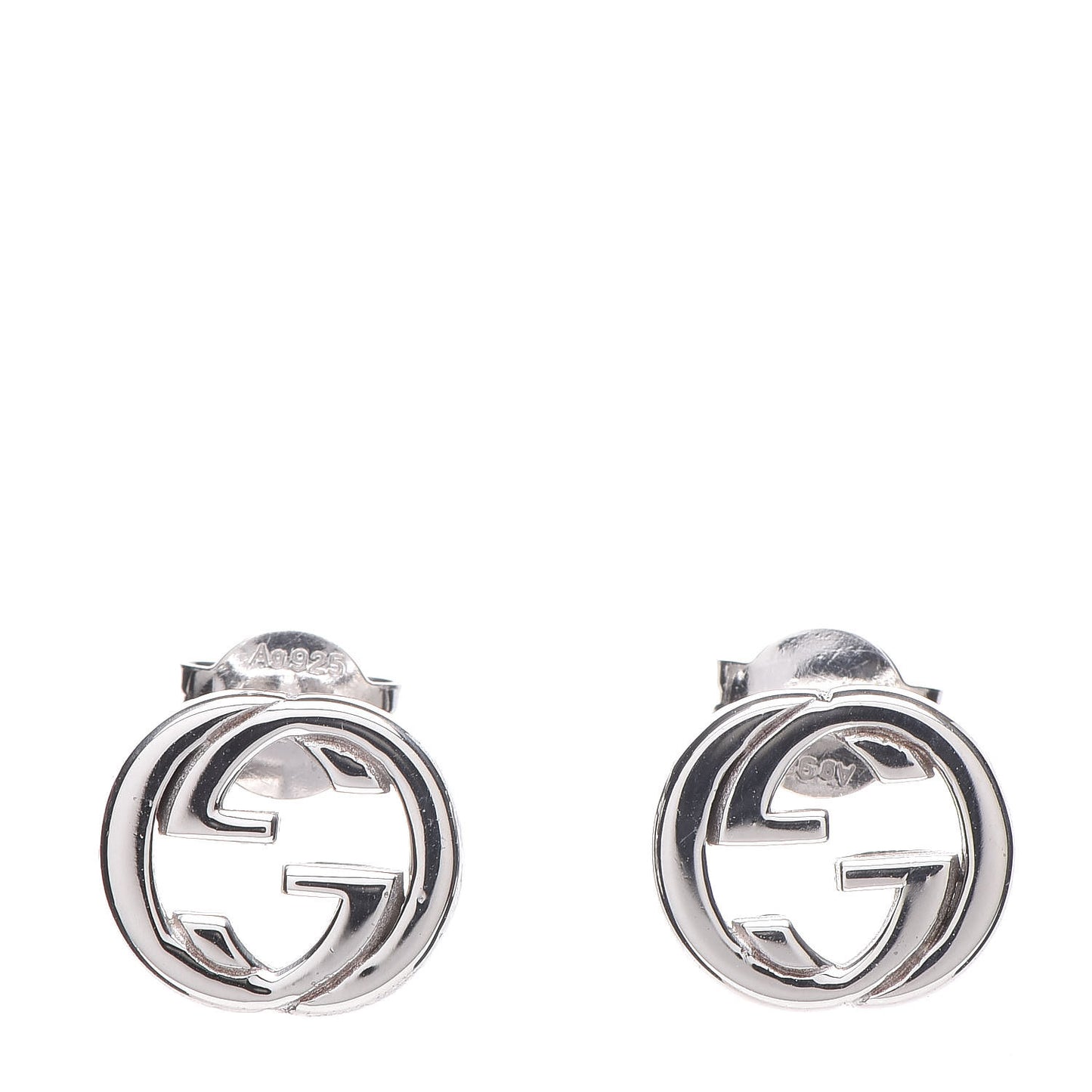 Sterling Silver Interlocking GG Stud Earrings