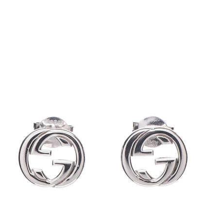 Gucci Sterling Silver Interlocking GG Stud Earrings 1 of 5